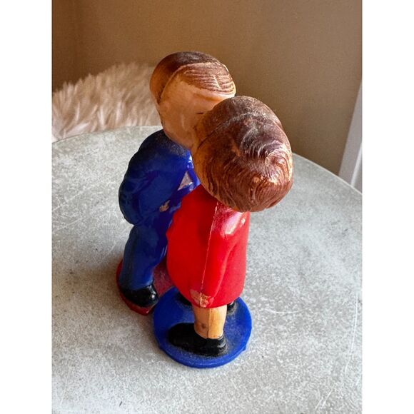 1970s plastic bobble head nodder magnetic kissing dolls Hong Kong - Picture 3 of 8